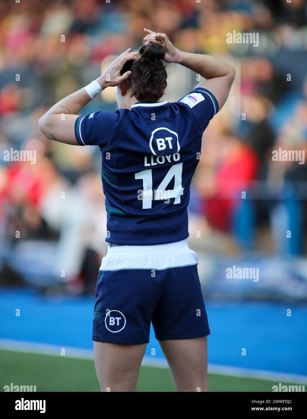 Cardiff, Regno Unito. 23 marzo 2024. Cardiff, Galles, 23 marzo 2024 Rhona Lloyd (14 Scozia) durante la partita di rugby femminile sei Nazioni tra Galles e Scozia al Cardiff Arms Park di Cardiff, Galles. (B.East/SPP) credito: SPP Sport Press Photo. /Alamy Live News Foto Stock