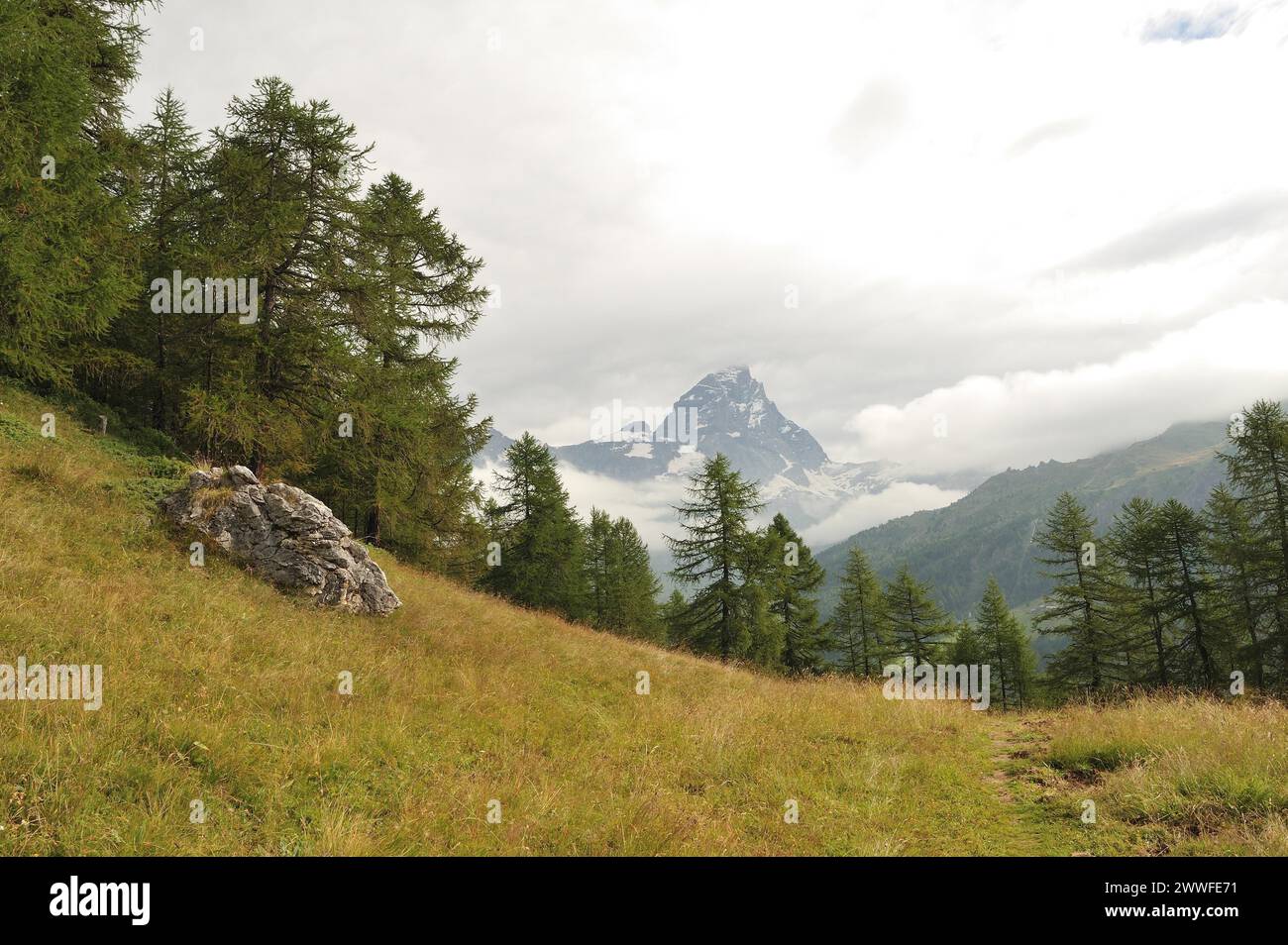 Paesaggio montano, cervino, italia Foto Stock