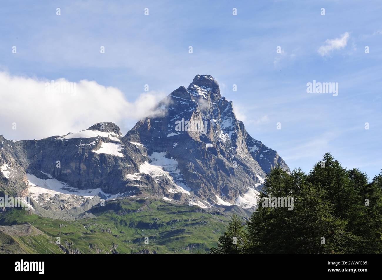 Paesaggio montano, cervino, italia Foto Stock
