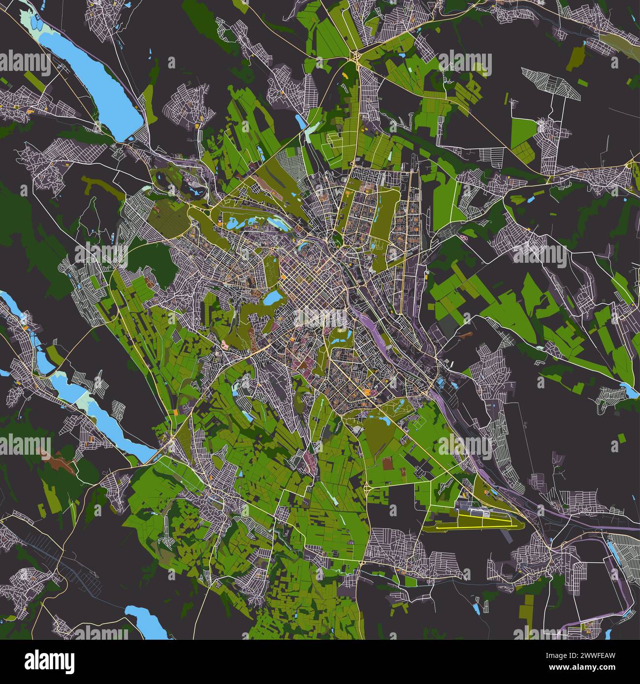 Mappa della città di Chisinau, Moldavia Illustrazione Vettoriale