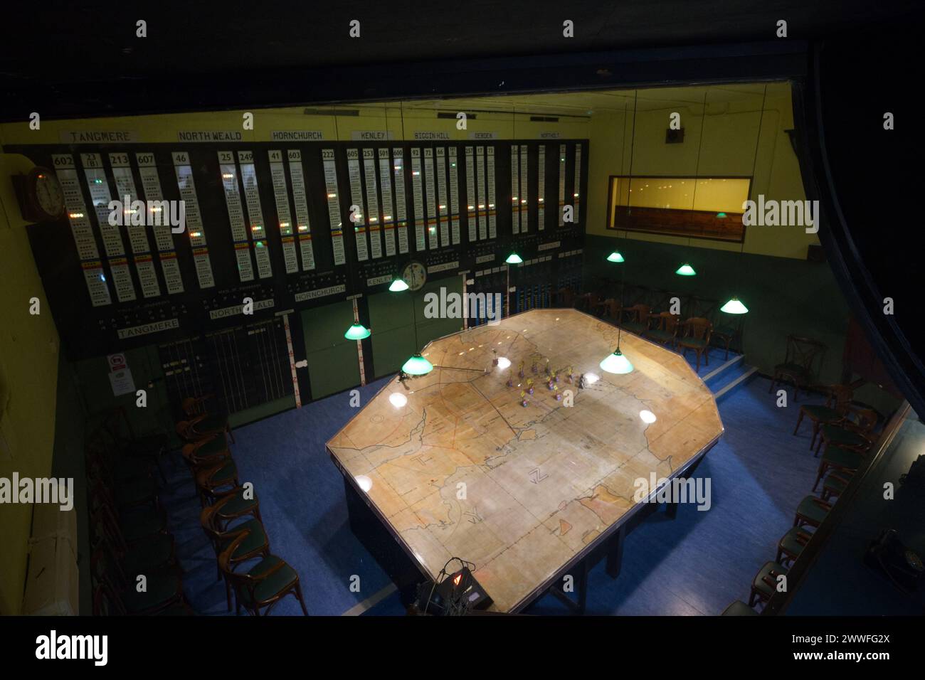 No. 11 Group Operations Room nella Battaglia di Britain Bunker Foto Stock