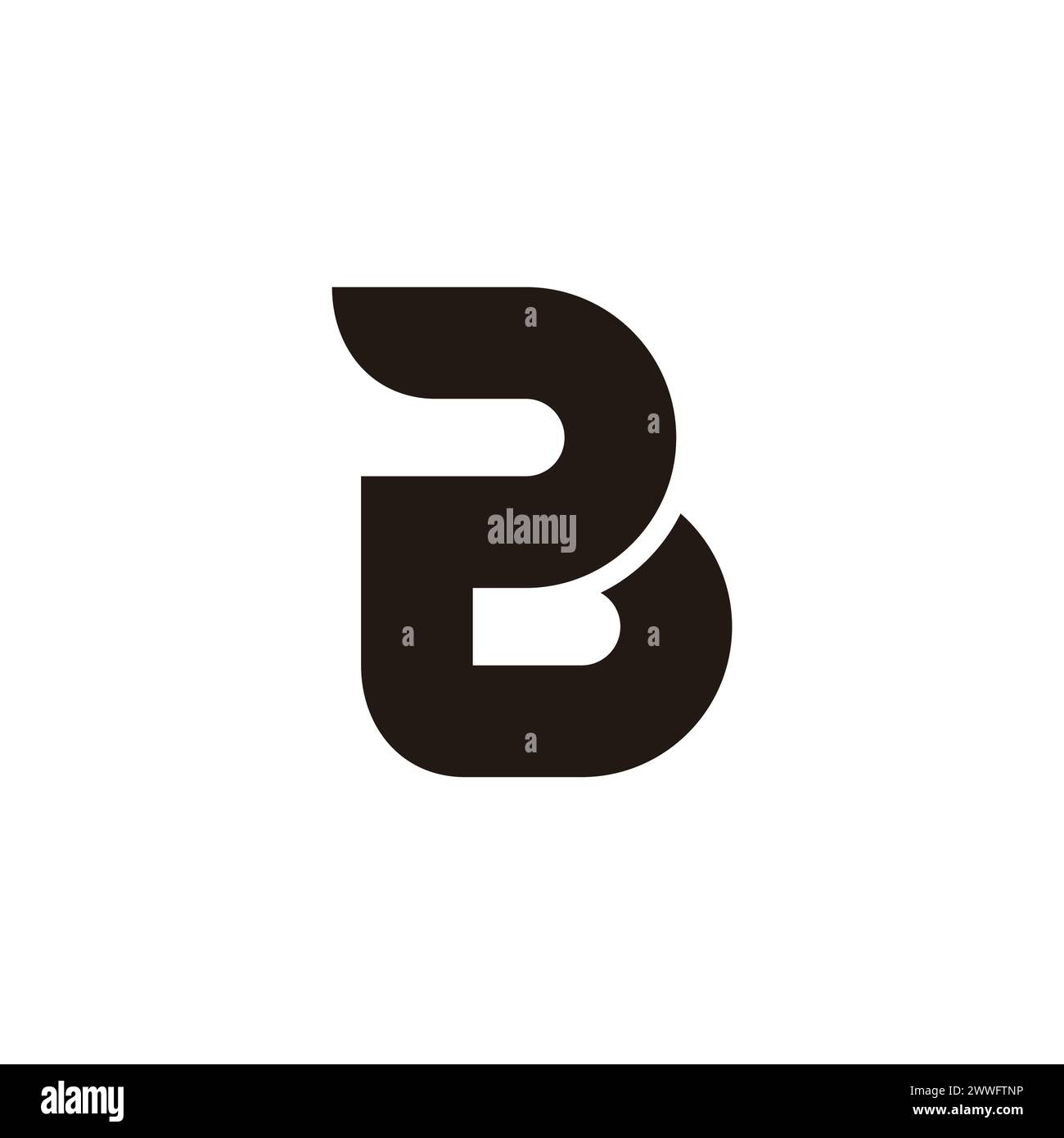 letter pb curve collegate vettore geometrico del logo Illustrazione Vettoriale