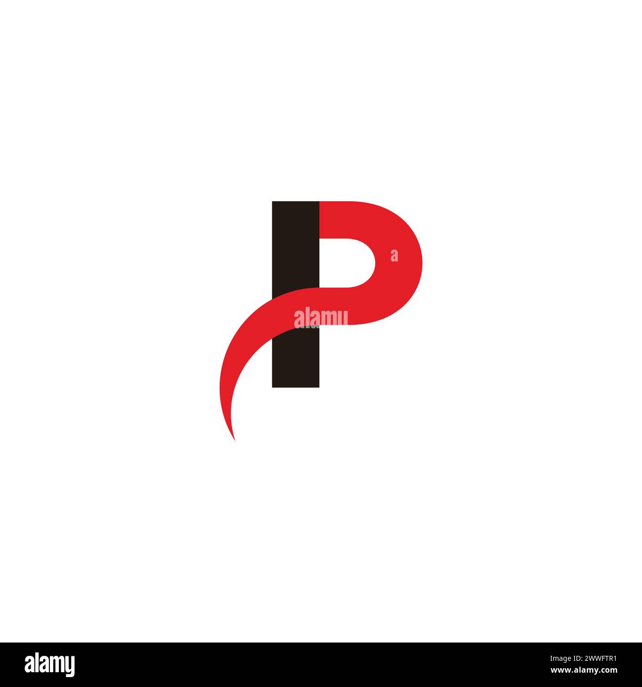 logo vettoriale semplice dinamico e colorato letter p Illustrazione Vettoriale