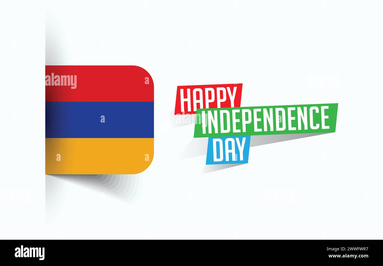 Felice giorno dell'indipendenza dell'Armenia illustrazione vettoriale, poster della giornata nazionale, design del modello di saluto, file sorgente EPS Illustrazione Vettoriale
