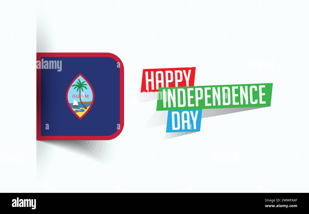 Happy Independence Day of Guam illustrazione vettoriale, poster della giornata nazionale, design del modello di saluto, file sorgente EPS Illustrazione Vettoriale