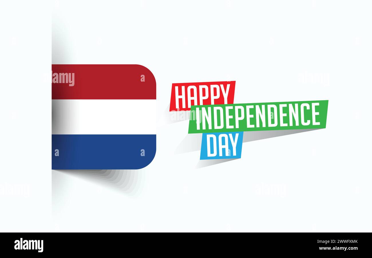 Happy Independence Day of Luxembourg illustrazione vettoriale, poster della giornata nazionale, design del modello di saluto, file sorgente EPS Illustrazione Vettoriale