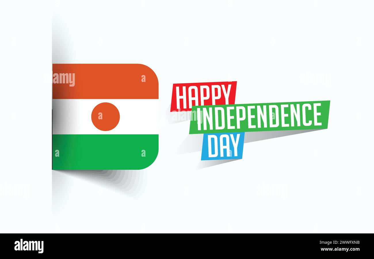 Happy Independence Day of Niger illustrazione vettoriale, poster della giornata nazionale, design del modello di saluto, file sorgente EPS Illustrazione Vettoriale