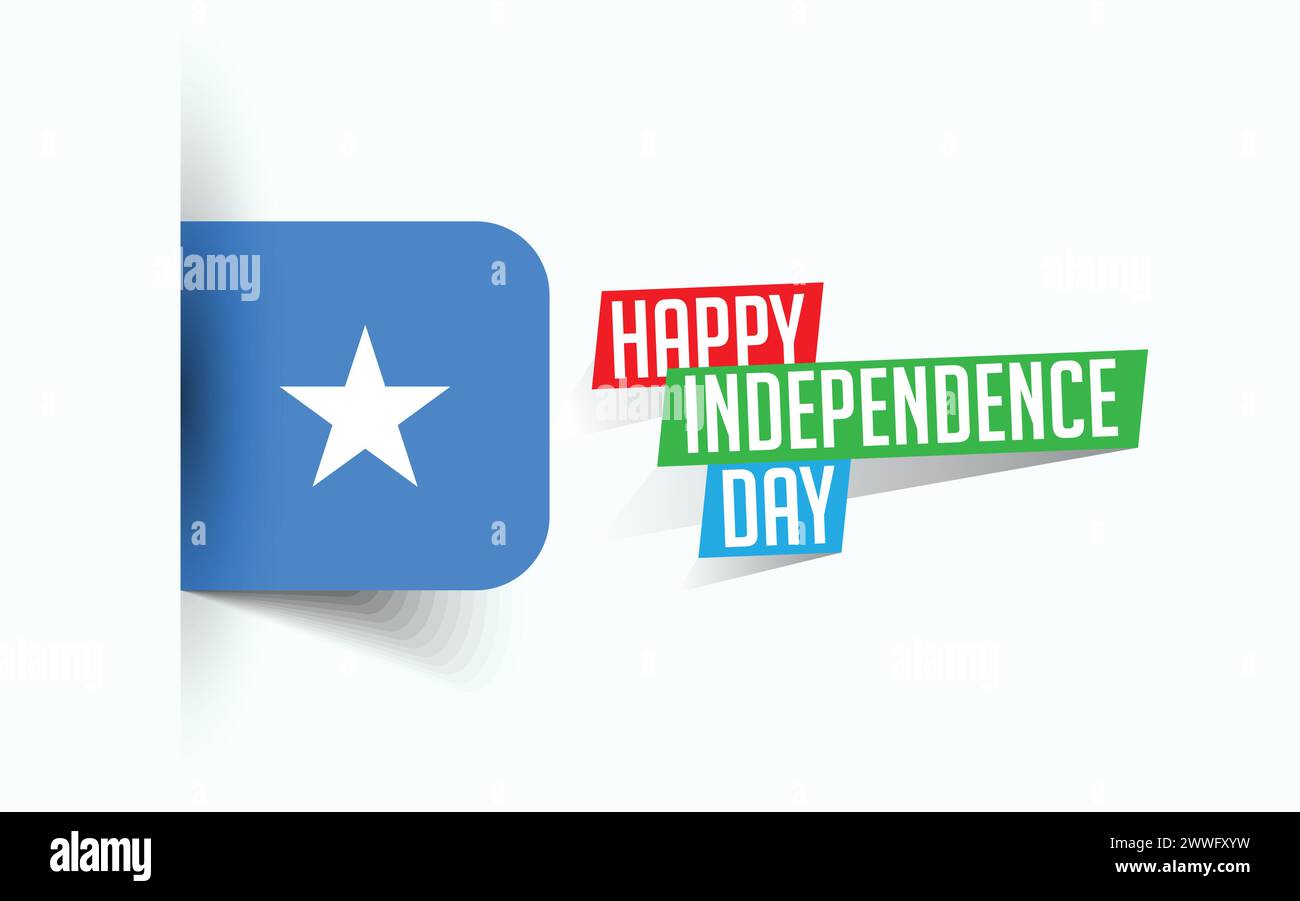 Happy Independence Day of Somalia illustrazione vettoriale, poster della giornata nazionale, design del modello di saluto, file sorgente EPS Illustrazione Vettoriale