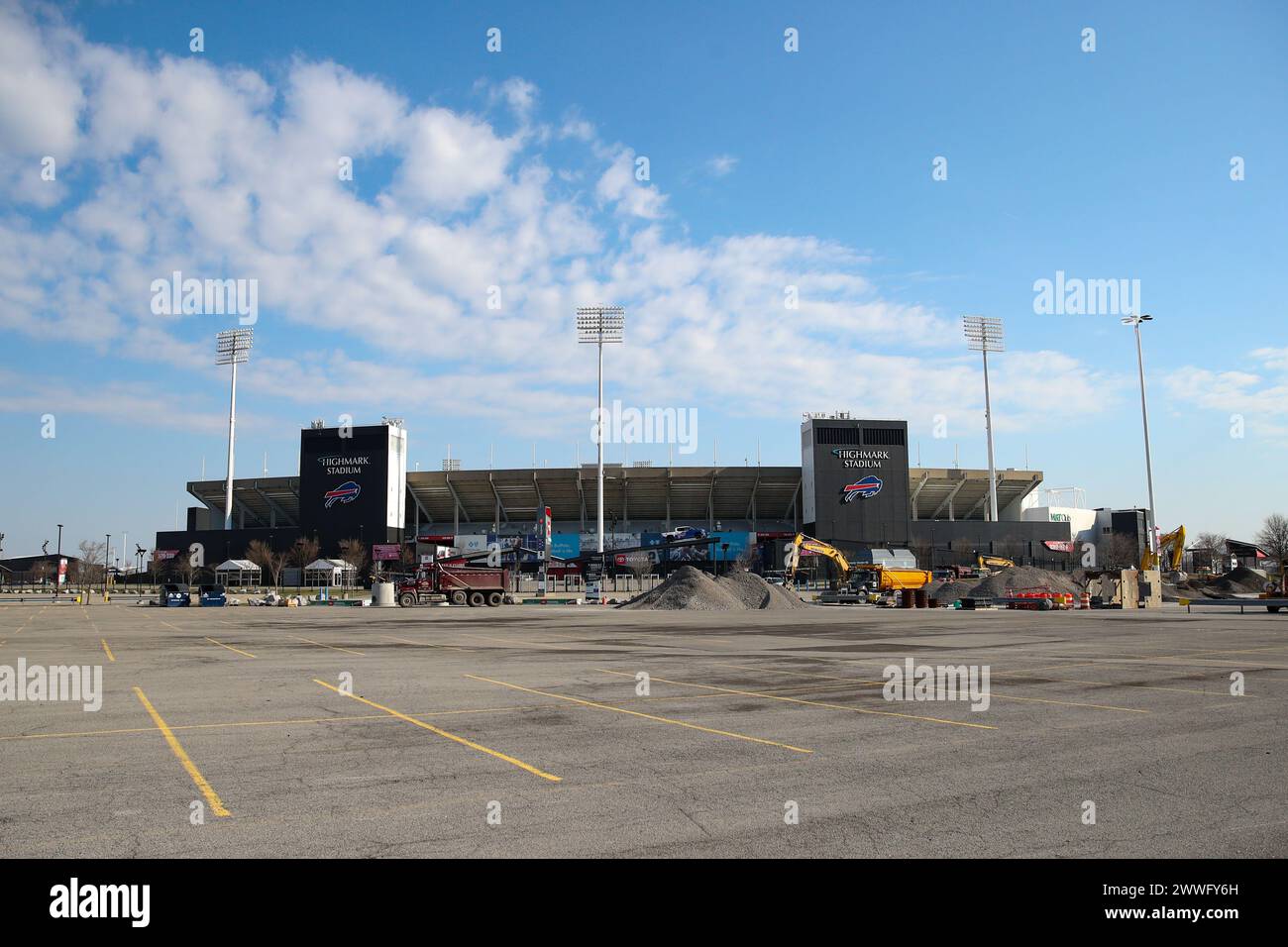 Buffalo, New York, Stati Uniti. 13 marzo 2024. L'Highmark Stadium è vuoto in bassa stagione. I Buffalo Bills giocheranno un'altra stagione prima di trasferirsi all'acr Foto Stock