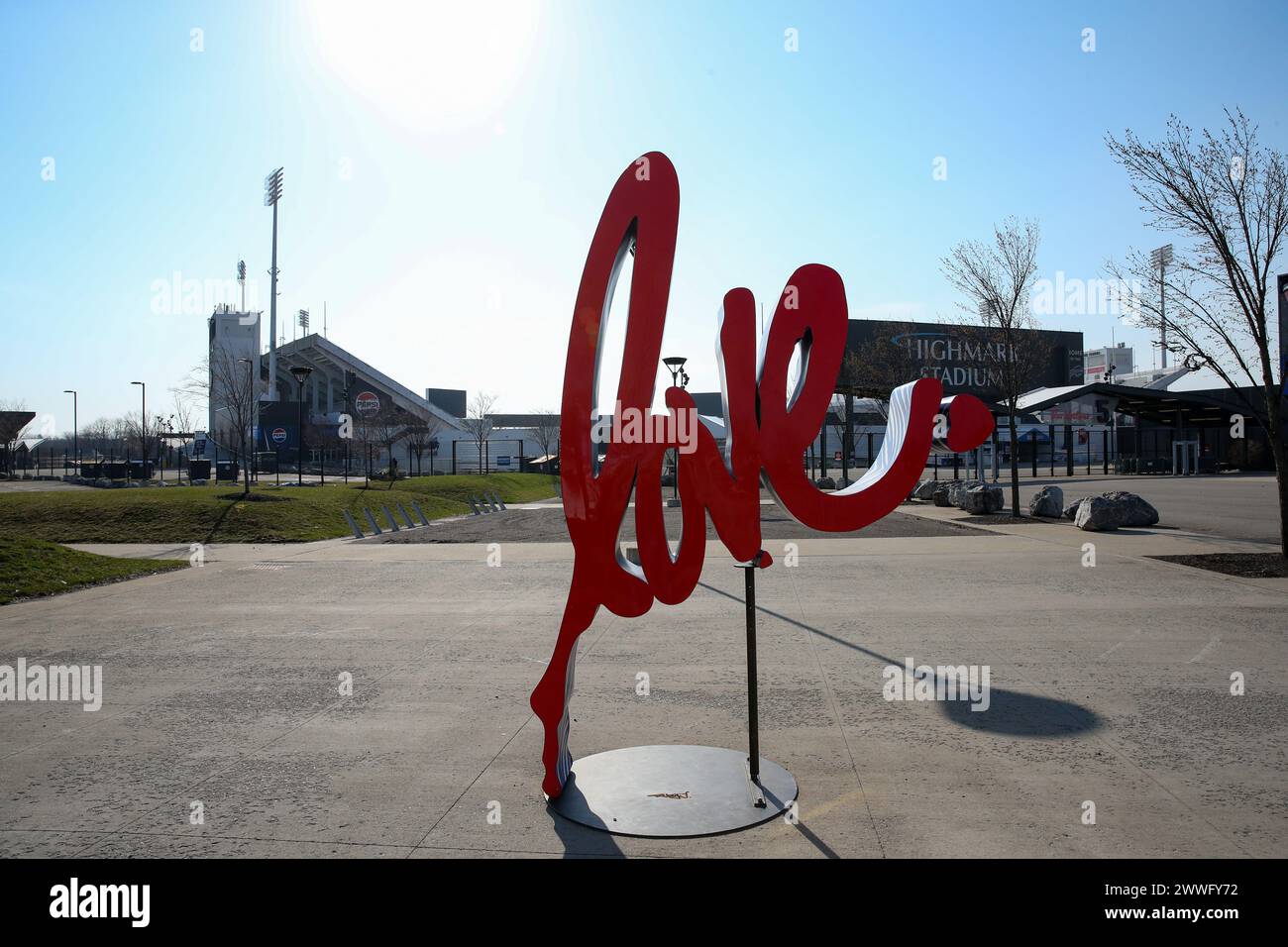 Buffalo, New York, Stati Uniti. 13 marzo 2024. L'Highmark Stadium è vuoto in bassa stagione. I Buffalo Bills giocheranno un'altra stagione prima di trasferirsi all'acr Foto Stock