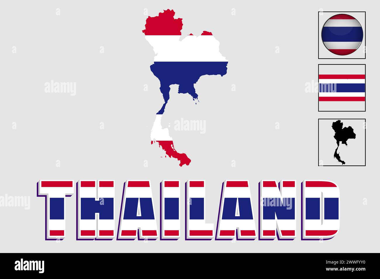 Mappa E Stemma Della Bandiera Della Thailandia | Vettore Premium - Foto 11