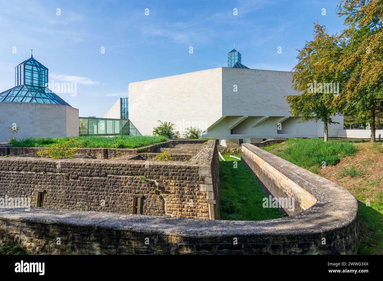 Città di Lussemburgo (Lussemburgo, Lëtzebuerg): Museo d'arte moderna del Granduca Jean (Musée d'art moderne Grand-Duc Jean), MUDAM in Lussemburgo, Lussemburgo Foto Stock