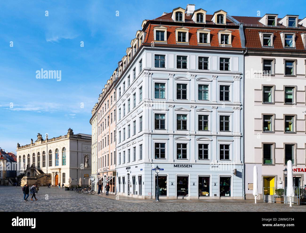 historische Gebäude, Verkehrsmuseum, Meissen Porzellan, Neumarkt, Dresda, Sachsen, Deutschland mcpins *** edifici storici, museo dei trasporti Foto Stock
