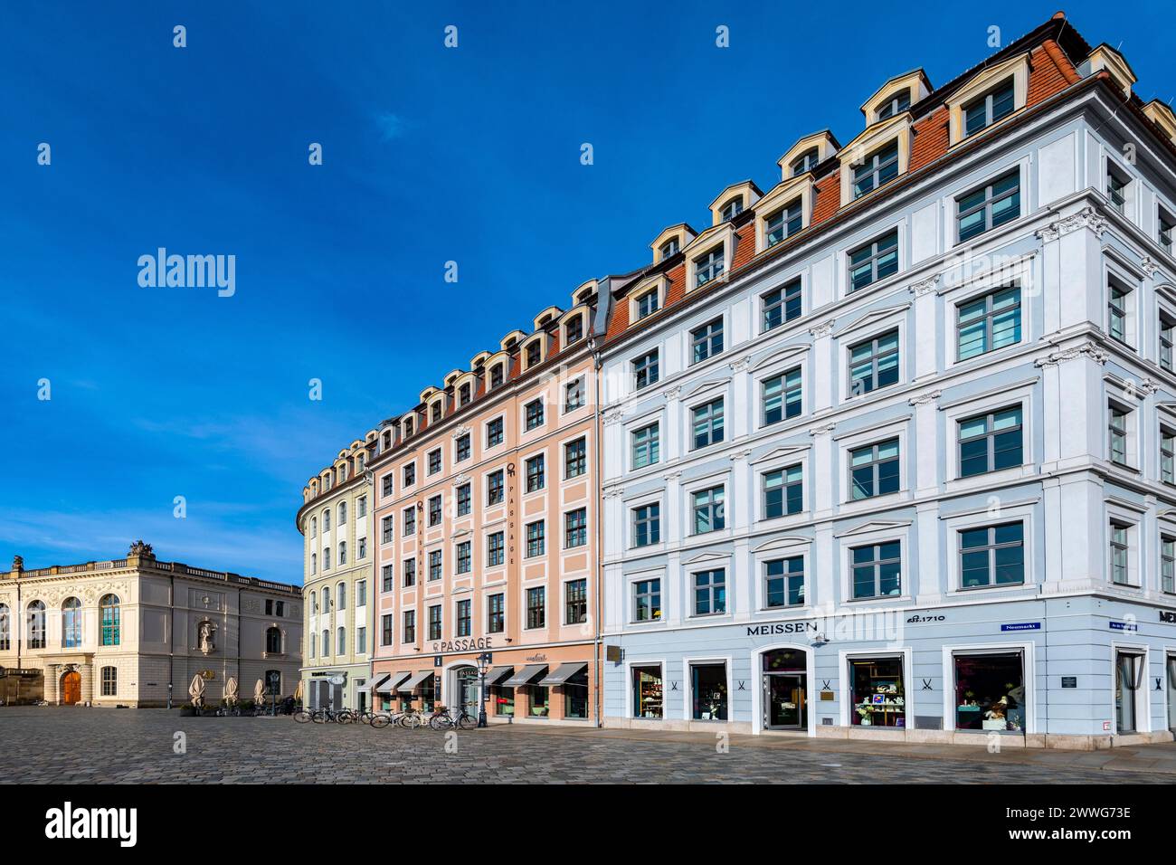 historische Gebäude, Verkehrsmuseum, Meissen Porzellan, Neumarkt, Dresda, Sachsen, Deutschland mcpins *** edifici storici, museo dei trasporti Foto Stock