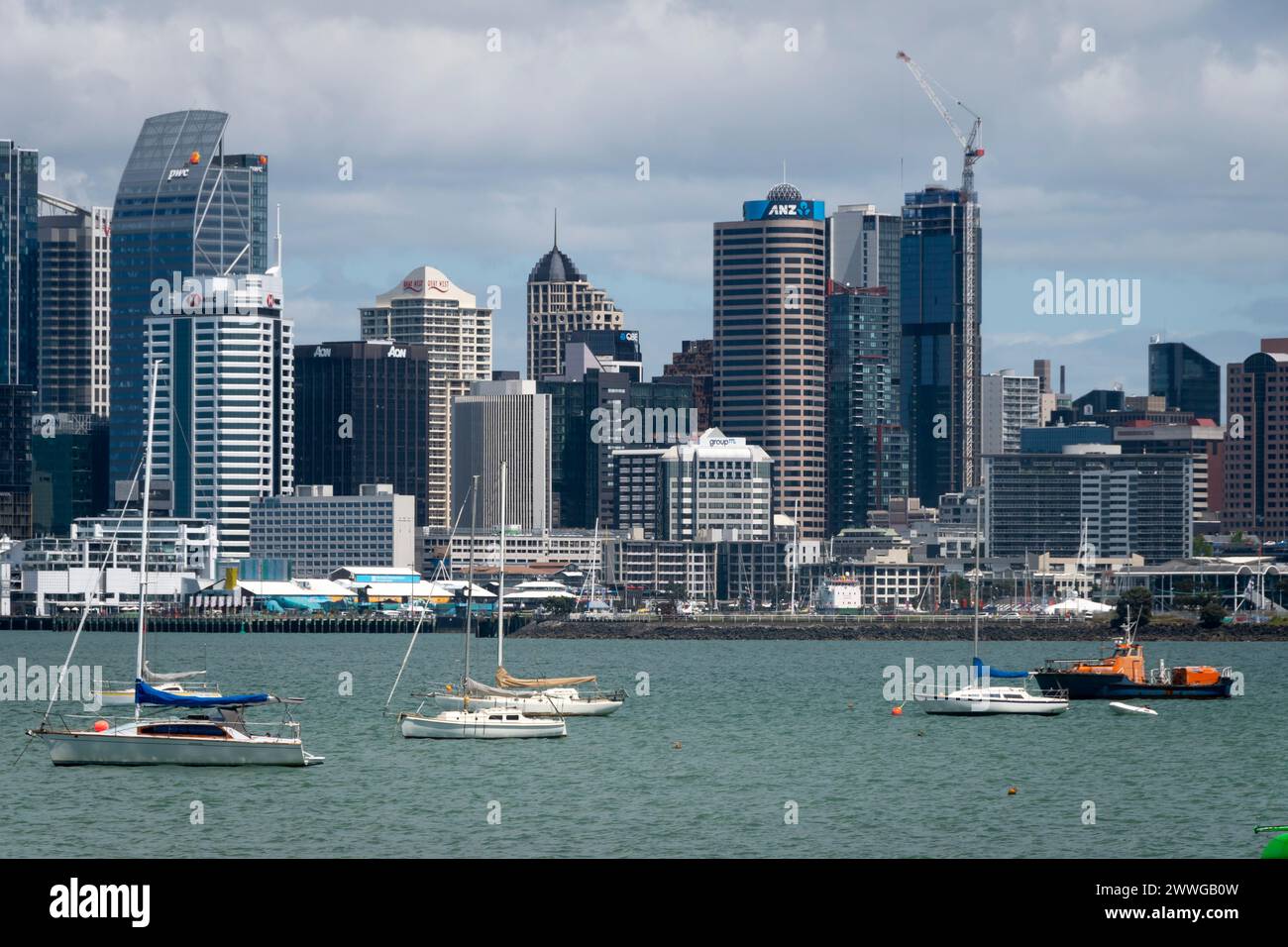 Auckland CBD e porto, North Island, nuova Zelanda Foto Stock