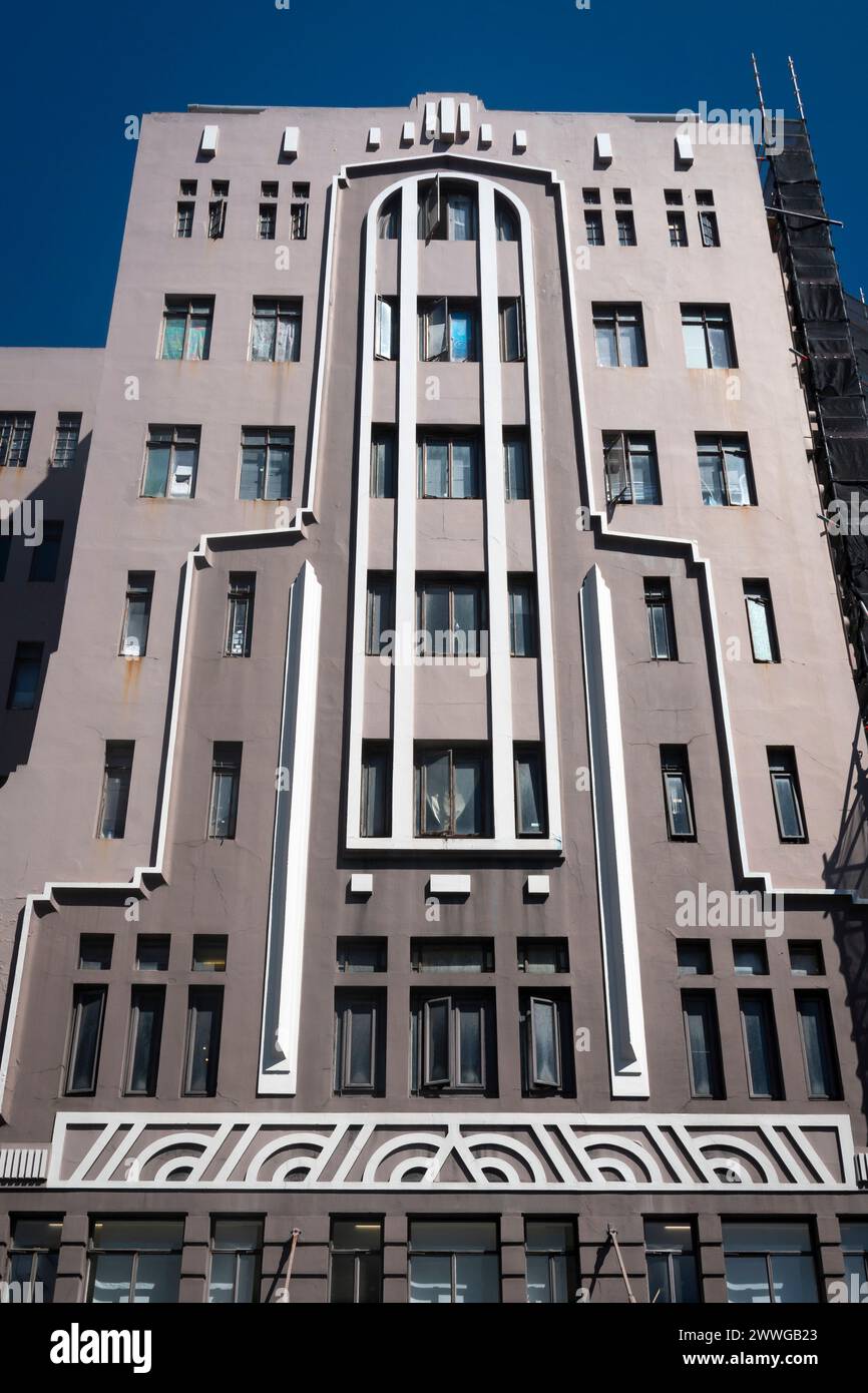 Design Art Deco in Hotel St George, Willis Street, Wellington, North Island, nuova Zelanda Foto Stock