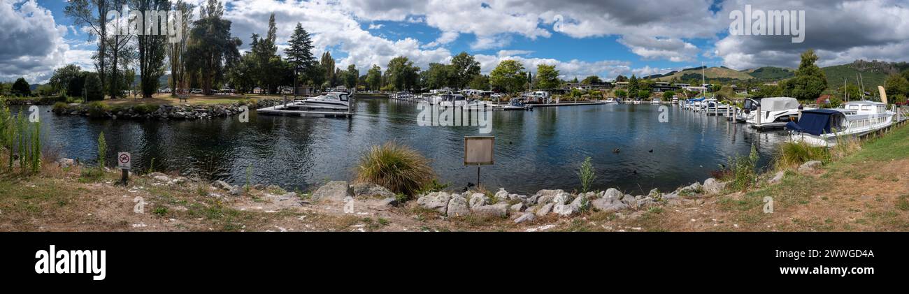 Porticciolo nautico, Kinloch, lago Taupo, Isola del Nord, nuova Zelanda Foto Stock