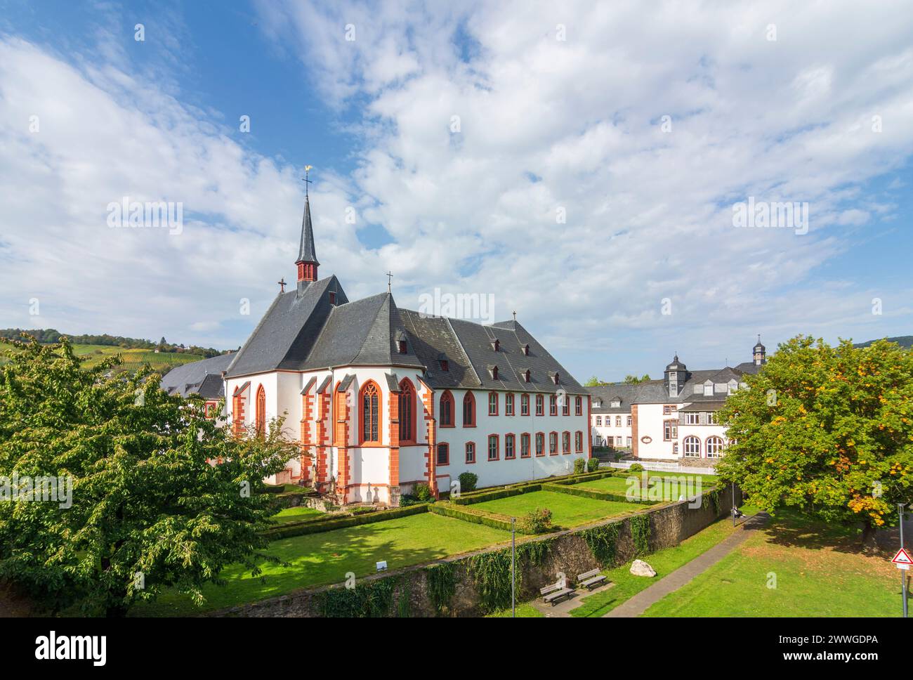 Bernkastel-Kues: Cusanusstift (ospedale San Nicola), possiede una famosa biblioteca e un museo del vino a Mosella, Rheinland-Pfalz, Renania-Palatinato, Foto Stock