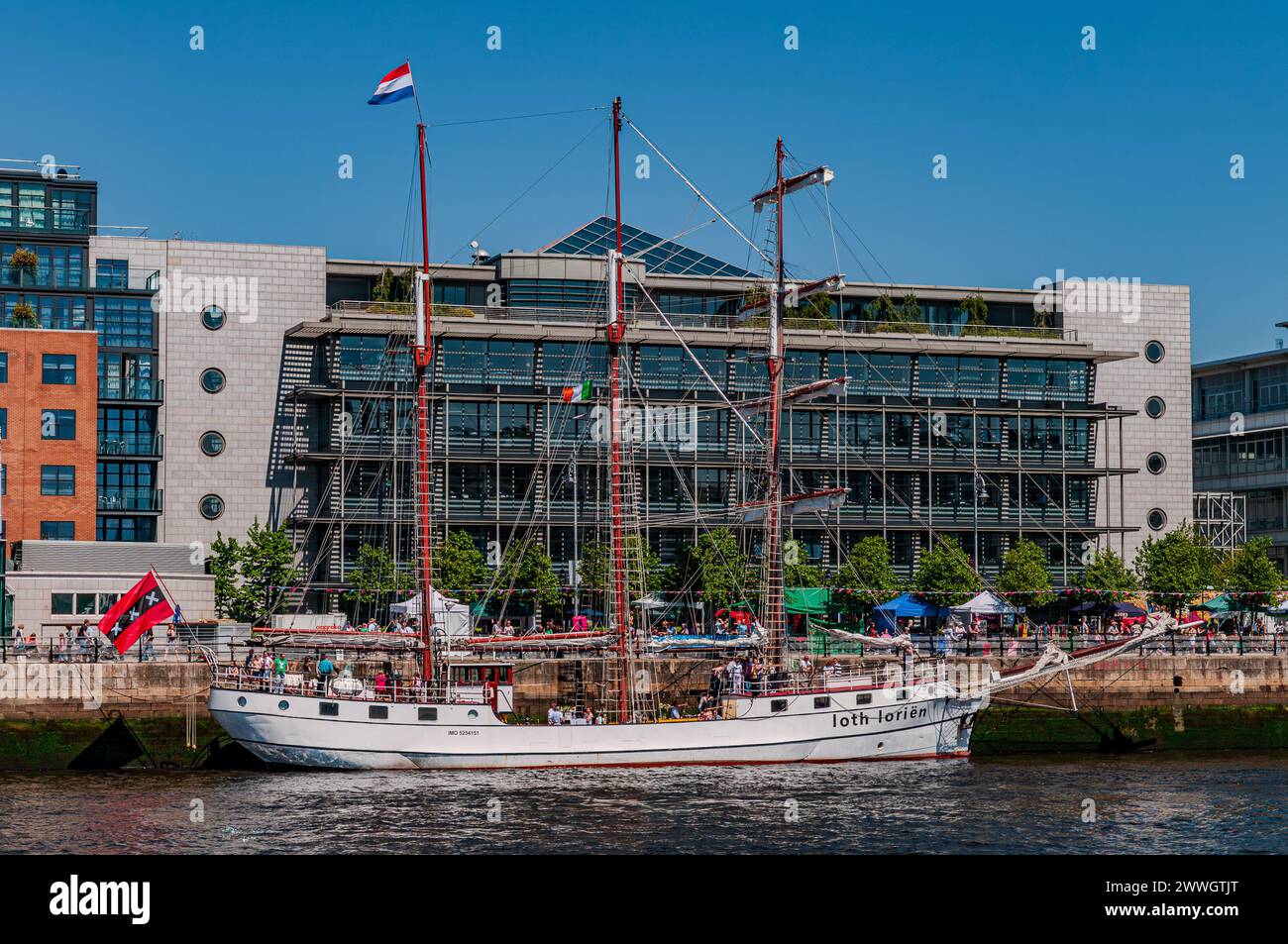 Dublino, la capitale della Repubblica d'Irlanda, si trova sulla costa orientale dell'Irlanda, alla foce del fiume Liffey. Foto Stock