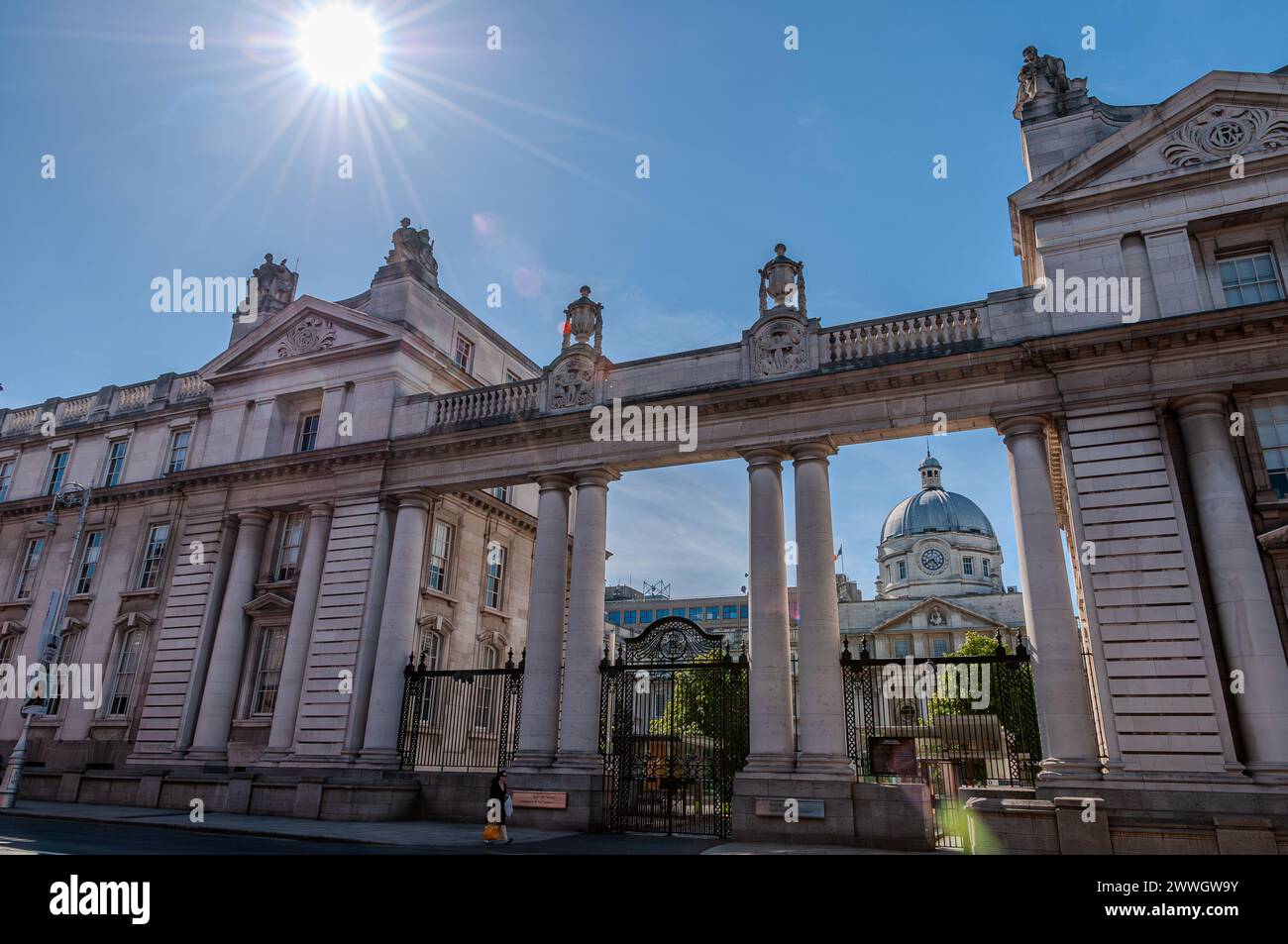 Dublino, la capitale della Repubblica d'Irlanda, si trova sulla costa orientale dell'Irlanda, alla foce del fiume Liffey. Foto Stock
