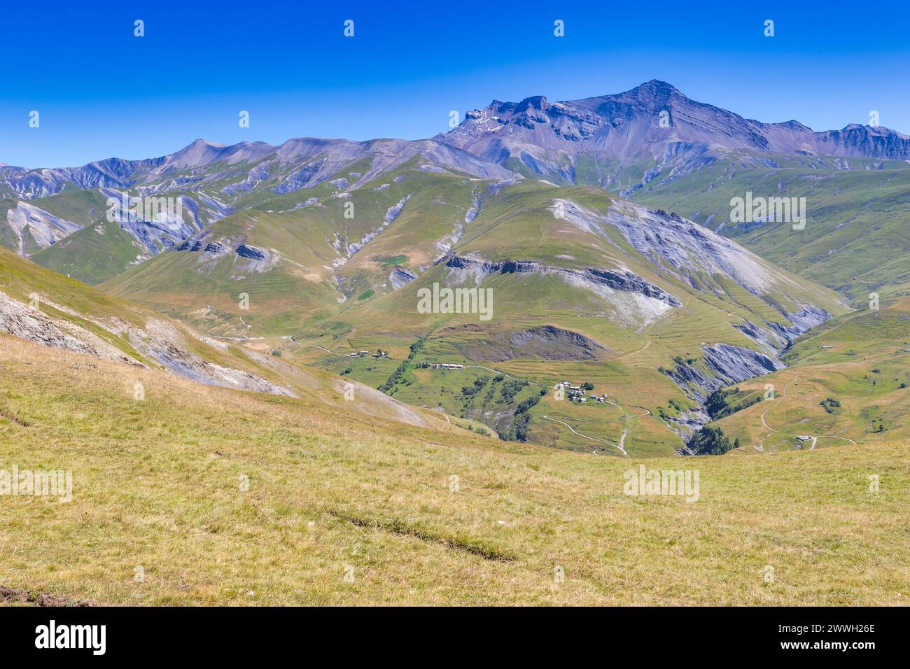 Plateau d'Emparis, Parc National des Ecrins, le Chazelet, Francia Foto Stock