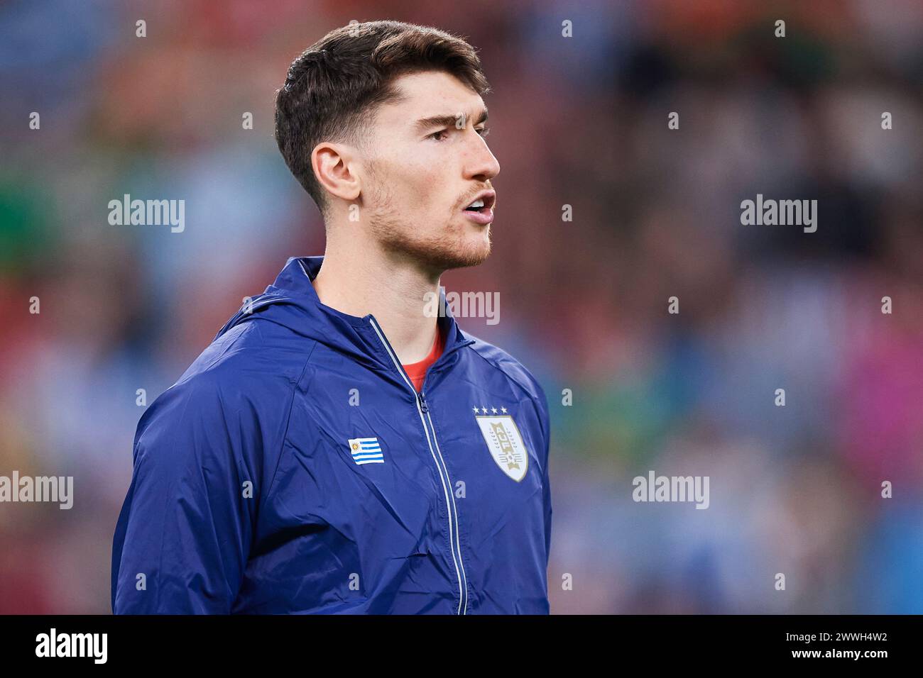 Bilbao, Spagna. 23 marzo 2024. Franco Israel dell'Uruguay guarda durante l'amichevole Pais Vasco contro Uruguay all'Estadio de San Mames il 23 marzo 2024 a Bilbao, Spagna. Crediti: Cesar Ortiz Gonzalez/Alamy Live News Foto Stock