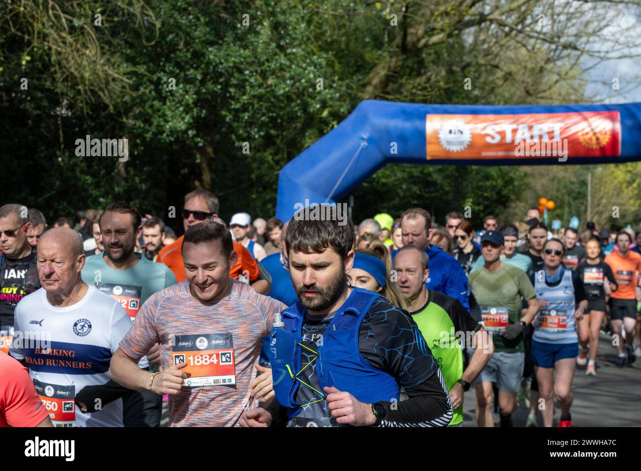 Brentwood, Regno Unito. 24 marzo 2024. Brentwood Essex 24 marzo 2024 Brentwood Half Marathon, Brentwood Essex crediti: Ian Davidson/Alamy Live News Foto Stock