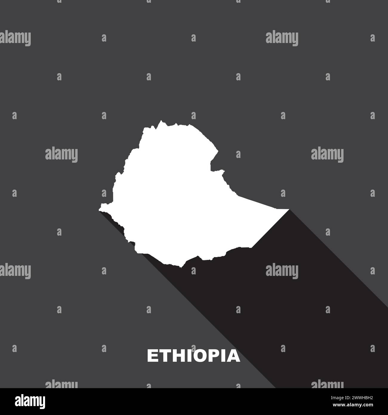 Illustrazione modello icona mappa Etiopia Illustrazione Vettoriale
