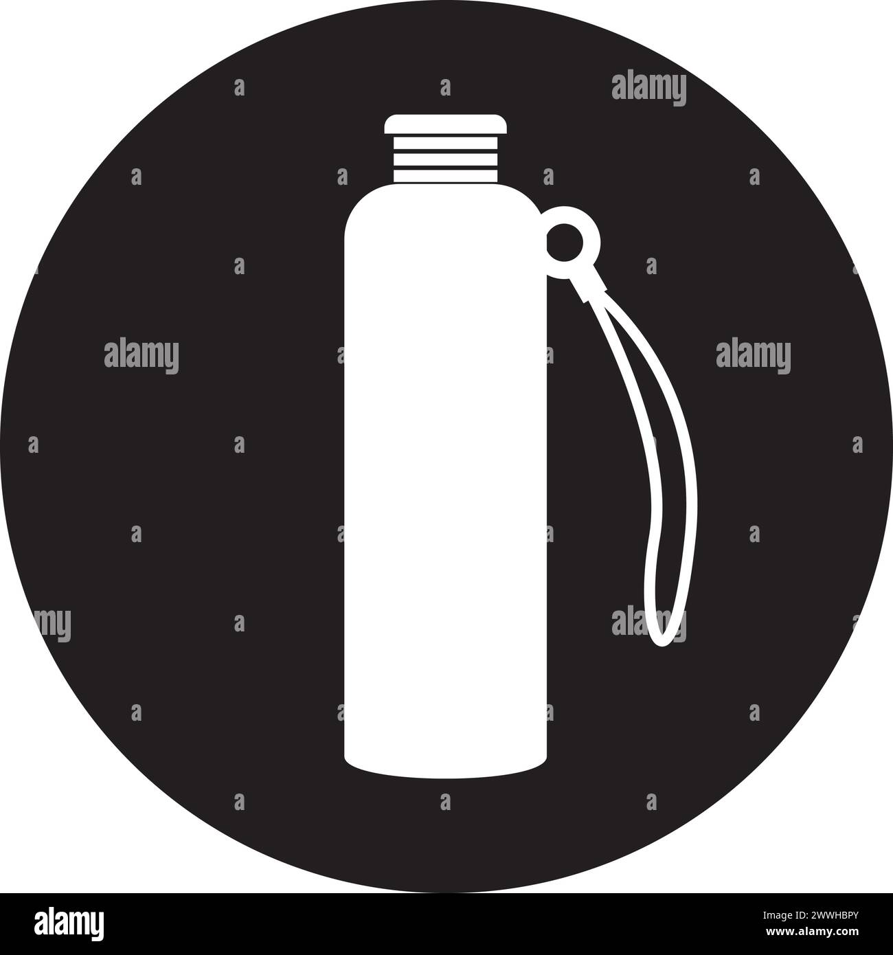 Icona della bottiglia di acqua potabile, simbolo, design Illustrazione Vettoriale