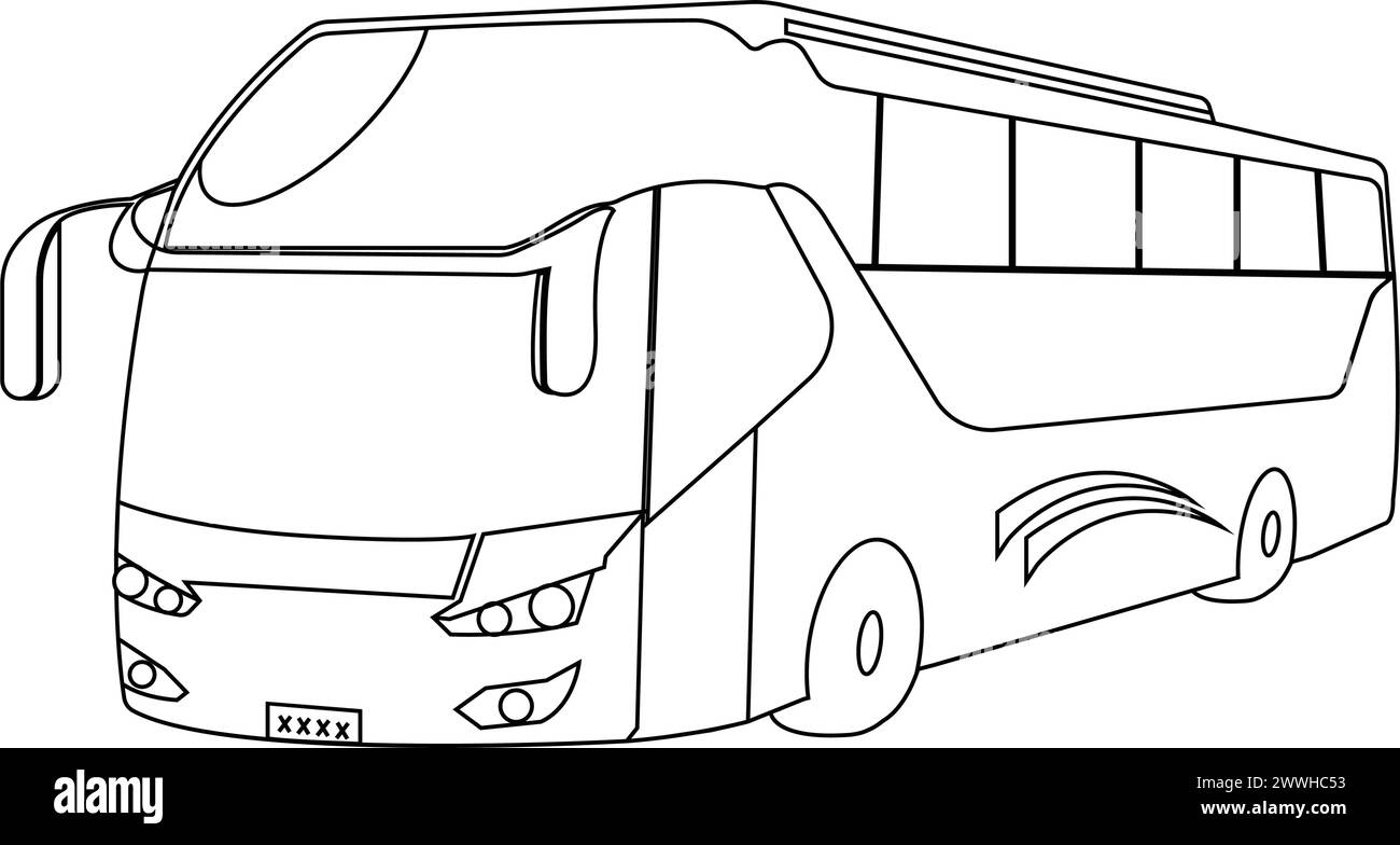 Design dell'illustrazione dell'icona della linea bus Illustrazione Vettoriale