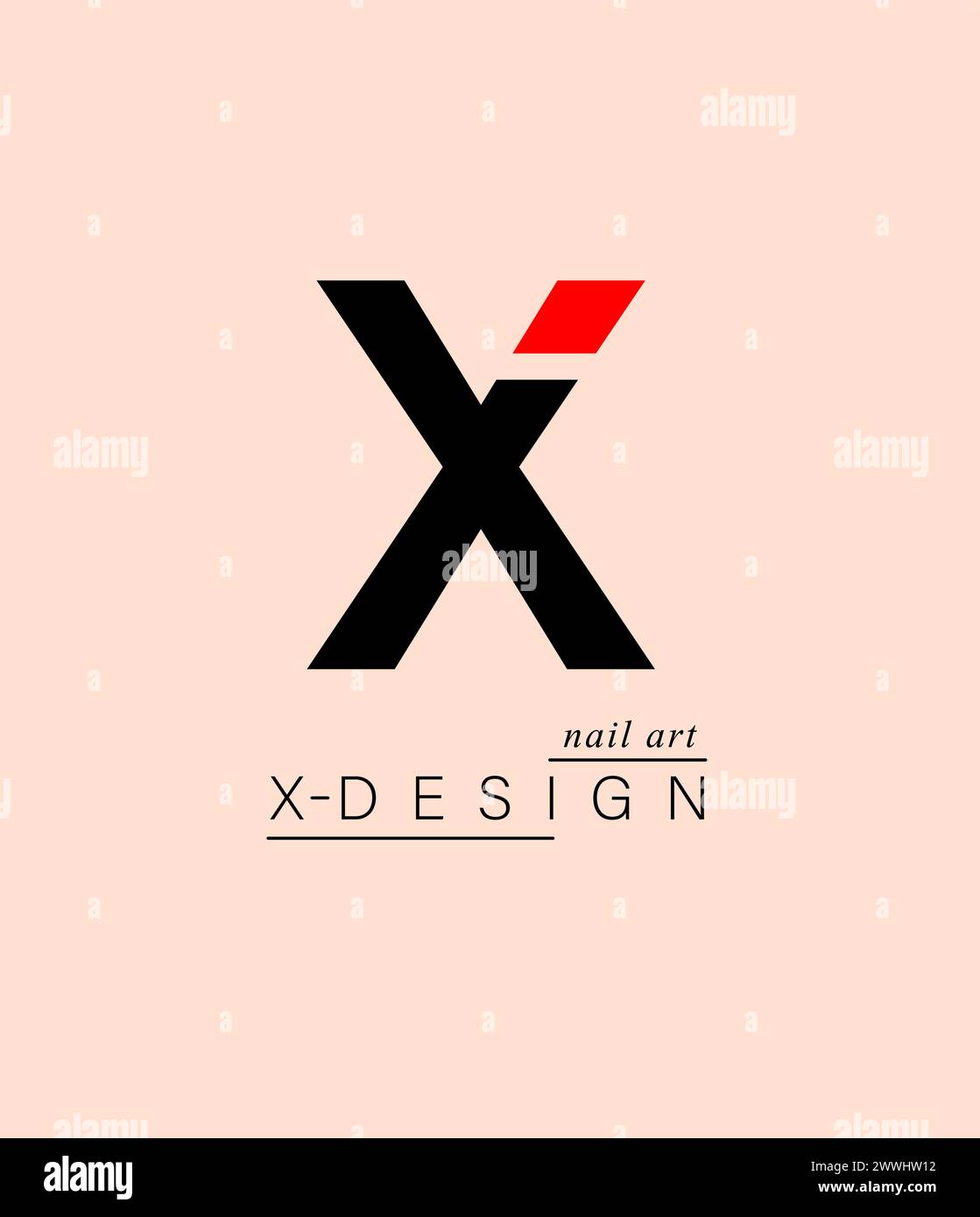 Abbina i logo minimalisti. Un monogramma di lettere X. per il biglietto da visita Illustrazione Vettoriale