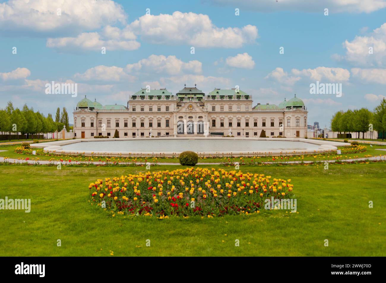 Palazzo del Belvedere, famoso edificio barocco di Vienna, patrimonio dell'umanità dell'UNESCO, capolavoro dell'architettura austriaca Foto Stock