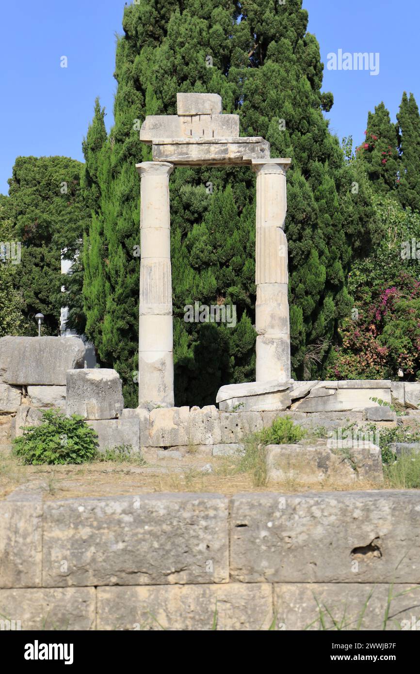 Rovine dell'antica palestra a Kos, Grecia Foto Stock