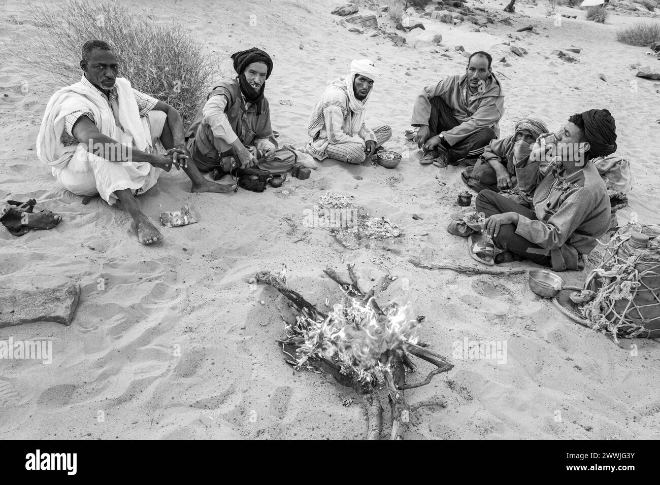 Mauritania, periferia di Chinguetti, vita quotidiana Foto Stock