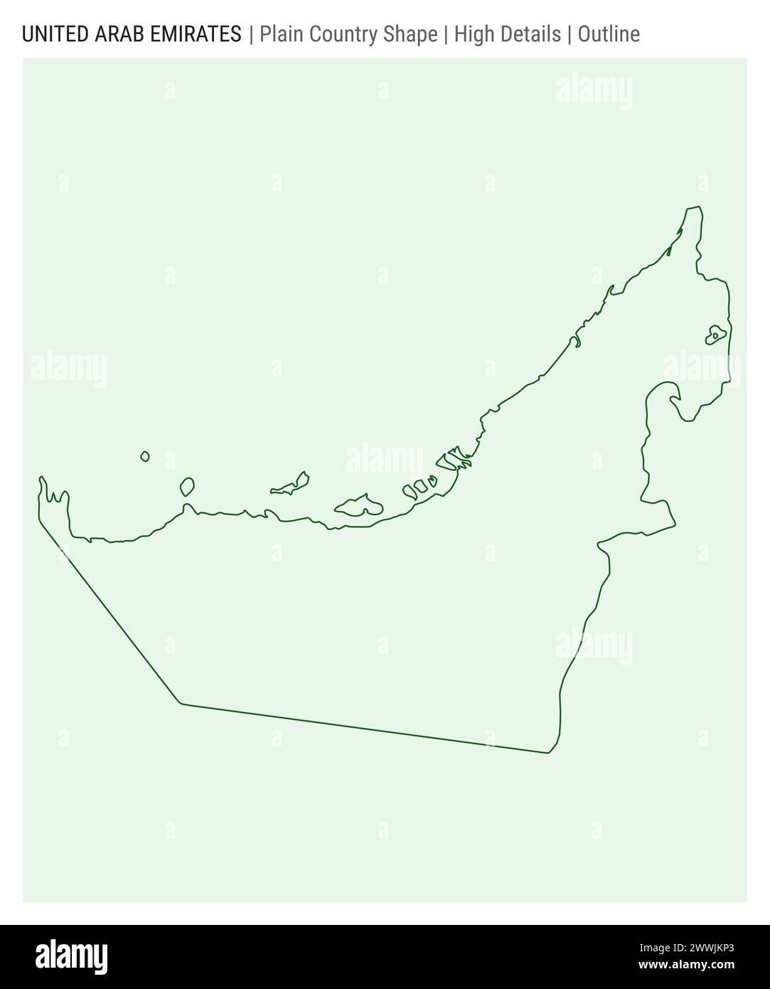 Mappa dei paesi della pianura degli Emirati Arabi Uniti. Dettagli di alto livello. Stile contorno. Forma degli Emirati Arabi Uniti. Illustrazione vettoriale. Illustrazione Vettoriale