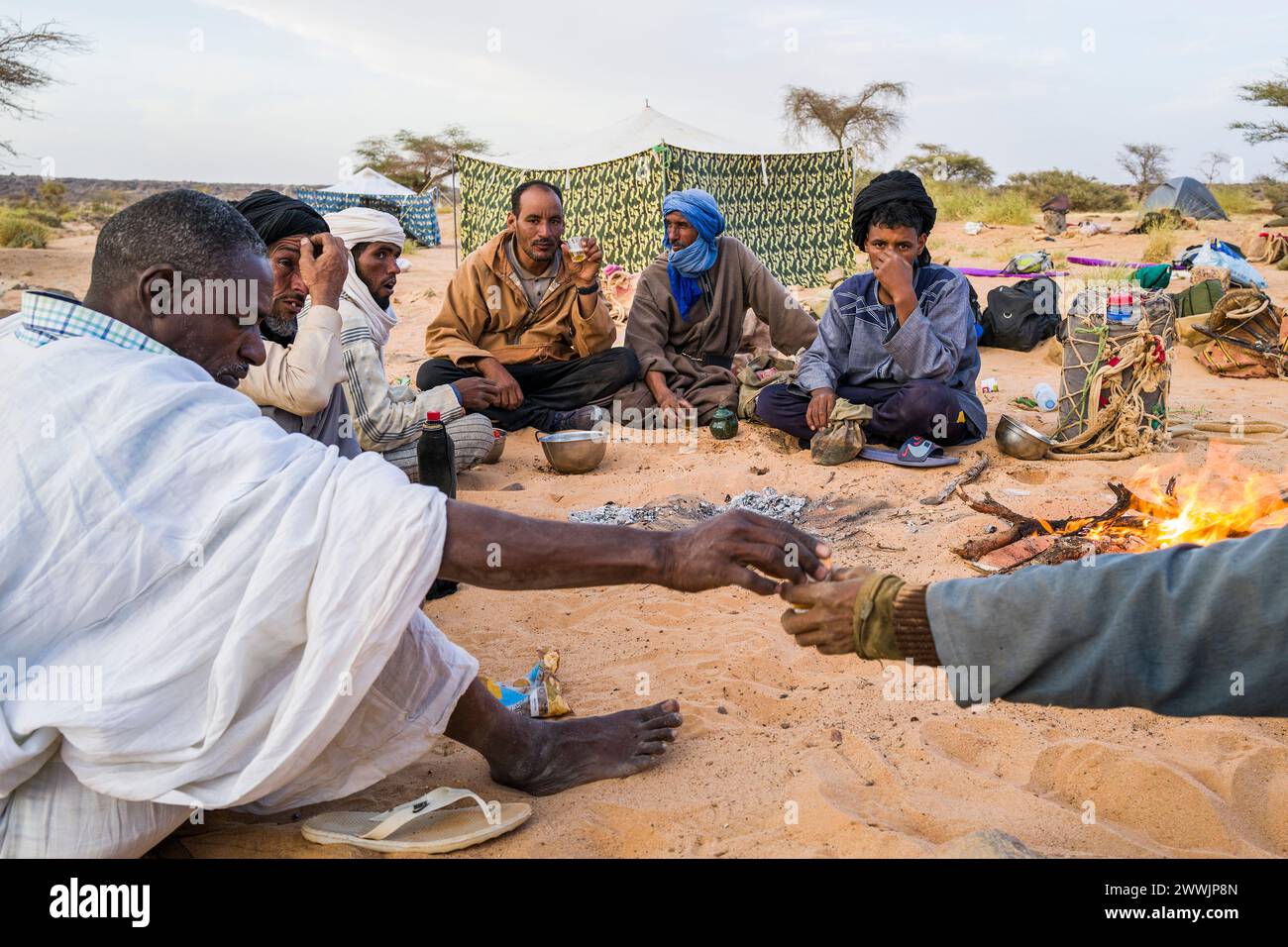 Mauritania, periferia di Chinguetti, vita quotidiana Foto Stock