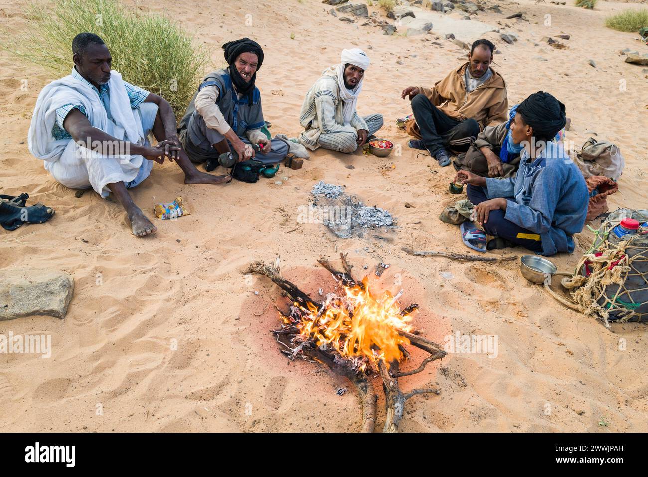 Mauritania, periferia di Chinguetti, vita quotidiana Foto Stock