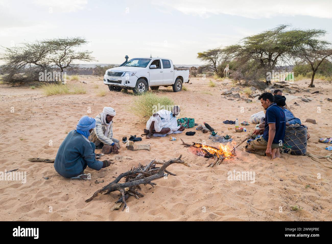 Mauritania, periferia di Chinguetti, vita quotidiana Foto Stock