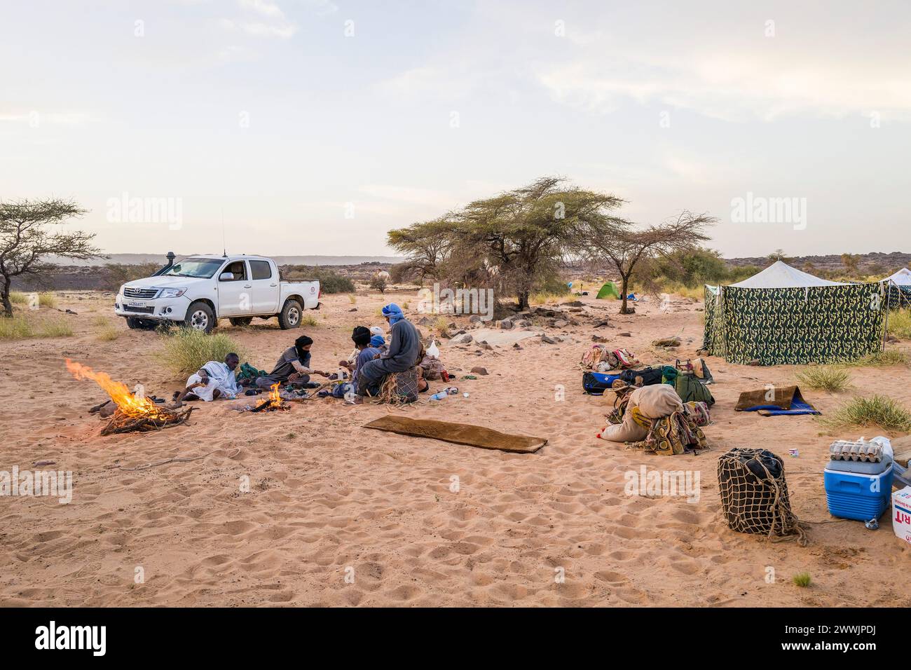 Mauritania, periferia di Chinguetti, vita quotidiana Foto Stock