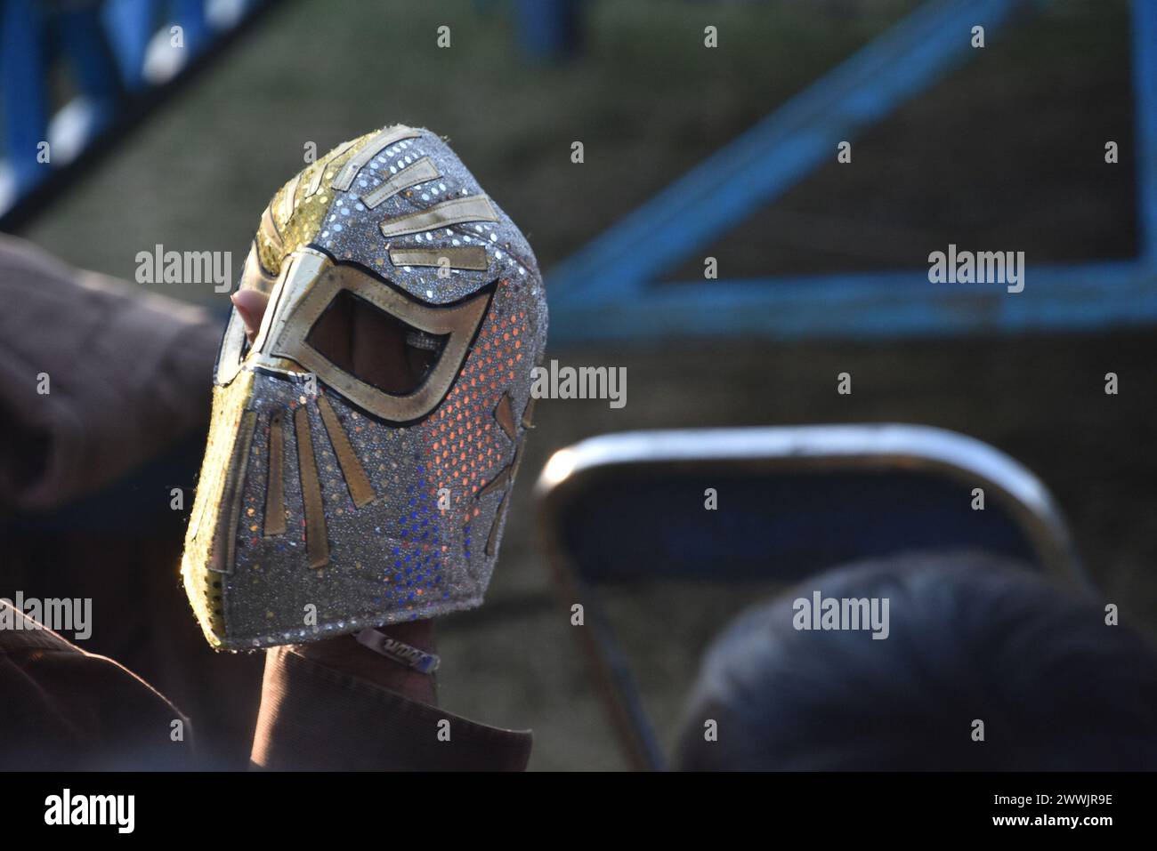 Lucha Libre a San Pedro Yancuitlalpan, Puebla, Messico. Un piccolo pueblo ha ospitato questo evento. Foto Stock