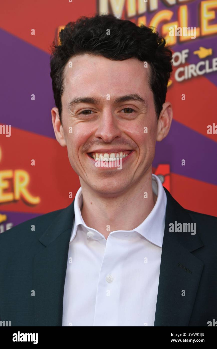 Londra, Regno Unito. 24 marzo 2024. Jonathan Sayer partecipa all'A Gala Performance of Mind Mangler: Member of the Tragic Circle all'Apollo Theatre di Londra, Regno Unito. Credito: Vedi li/Picture Capital/Alamy Live News Foto Stock