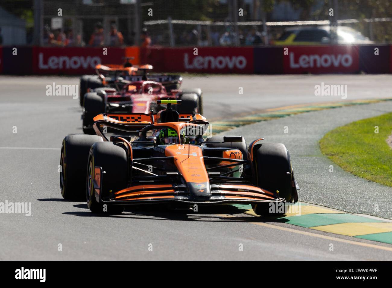 Albert Park, Australia, 24 marzo 2024. Gran Bretagna Lando Norris guida per il team britannico McLaren di Formula 1 durante il Gran Premio d'Australia di F1 Rolex al Melbourne Grand Prix Circuit il 24 marzo 2024 ad Albert Park, Australia. Crediti: Dave Hewison/Speed Media/Alamy Live News Foto Stock