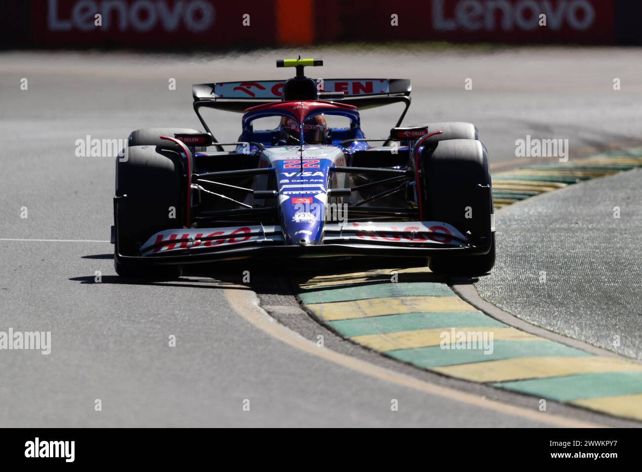 Albert Park, Australia, 24 marzo 2024. Giappone Yuki Tsunoda alla guida per l'Italia Visa Cash App RB F1 Team[23] durante il Rolex Australian Grand Prix di F1 al Melbourne Grand Prix Circuit il 24 marzo 2024 ad Albert Park, Australia. Crediti: Dave Hewison/Speed Media/Alamy Live News Foto Stock