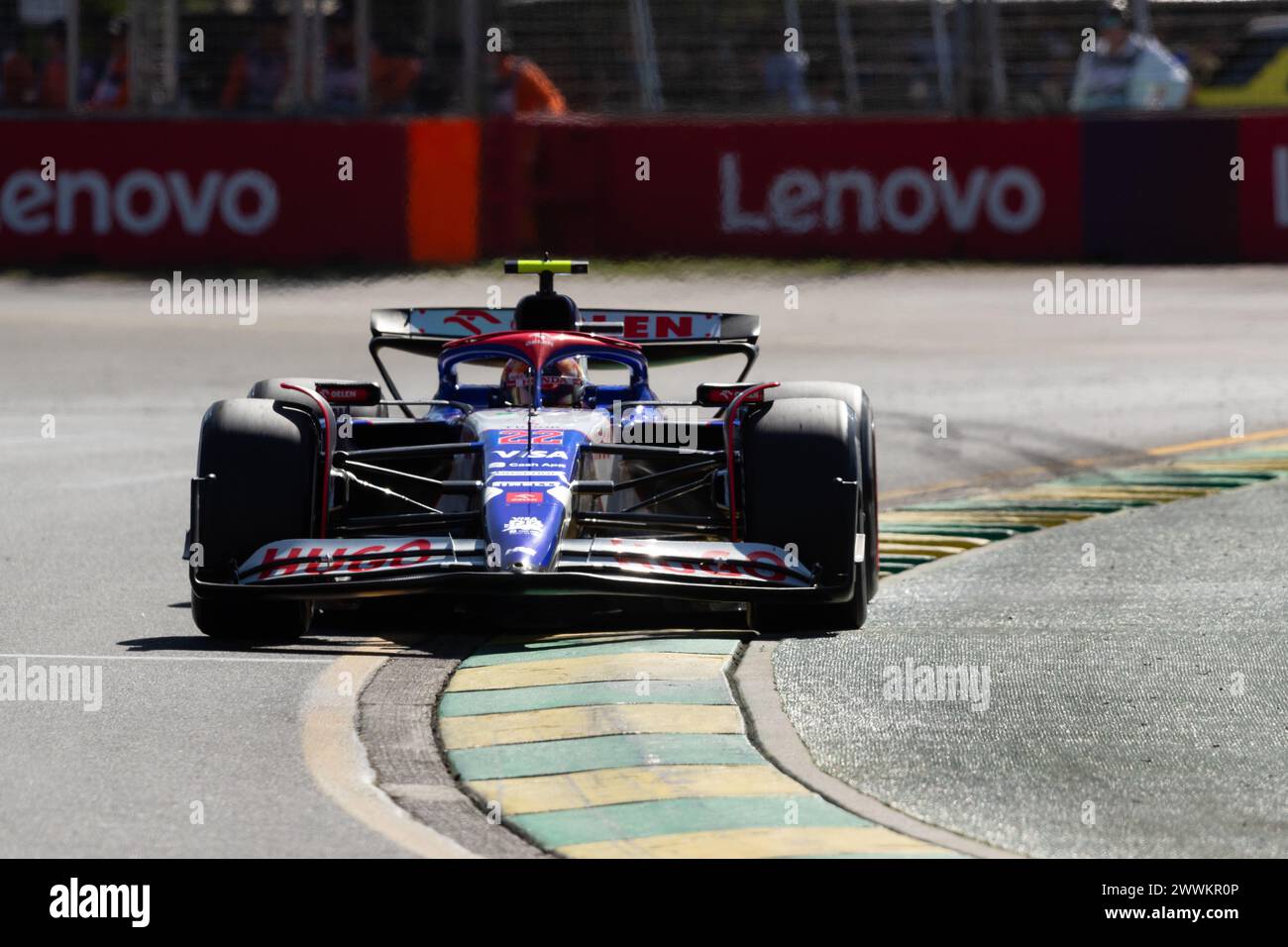 Albert Park, Australia, 24 marzo 2024. Giappone Yuki Tsunoda alla guida per l'Italia Visa Cash App RB F1 Team[23] durante il Rolex Australian Grand Prix di F1 al Melbourne Grand Prix Circuit il 24 marzo 2024 ad Albert Park, Australia. Crediti: Dave Hewison/Speed Media/Alamy Live News Foto Stock