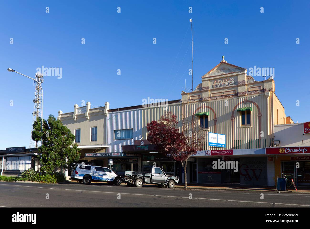 Negozi storici in Cunningham Street Dalby Queensland Australia Foto Stock