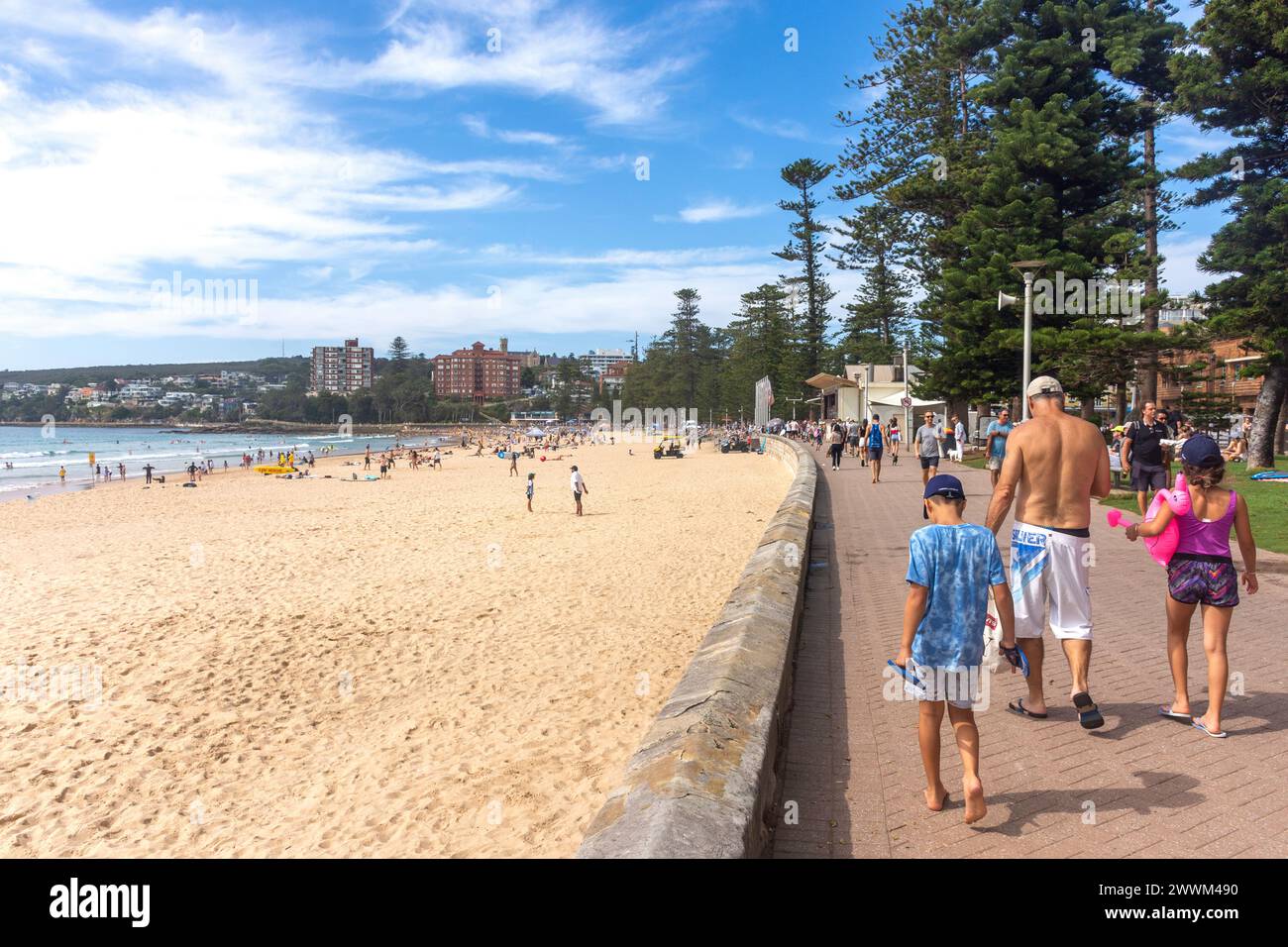 Manly Beach and Promenade, Manly, North Sydney, Sydney, New South Wales, Australia Foto Stock