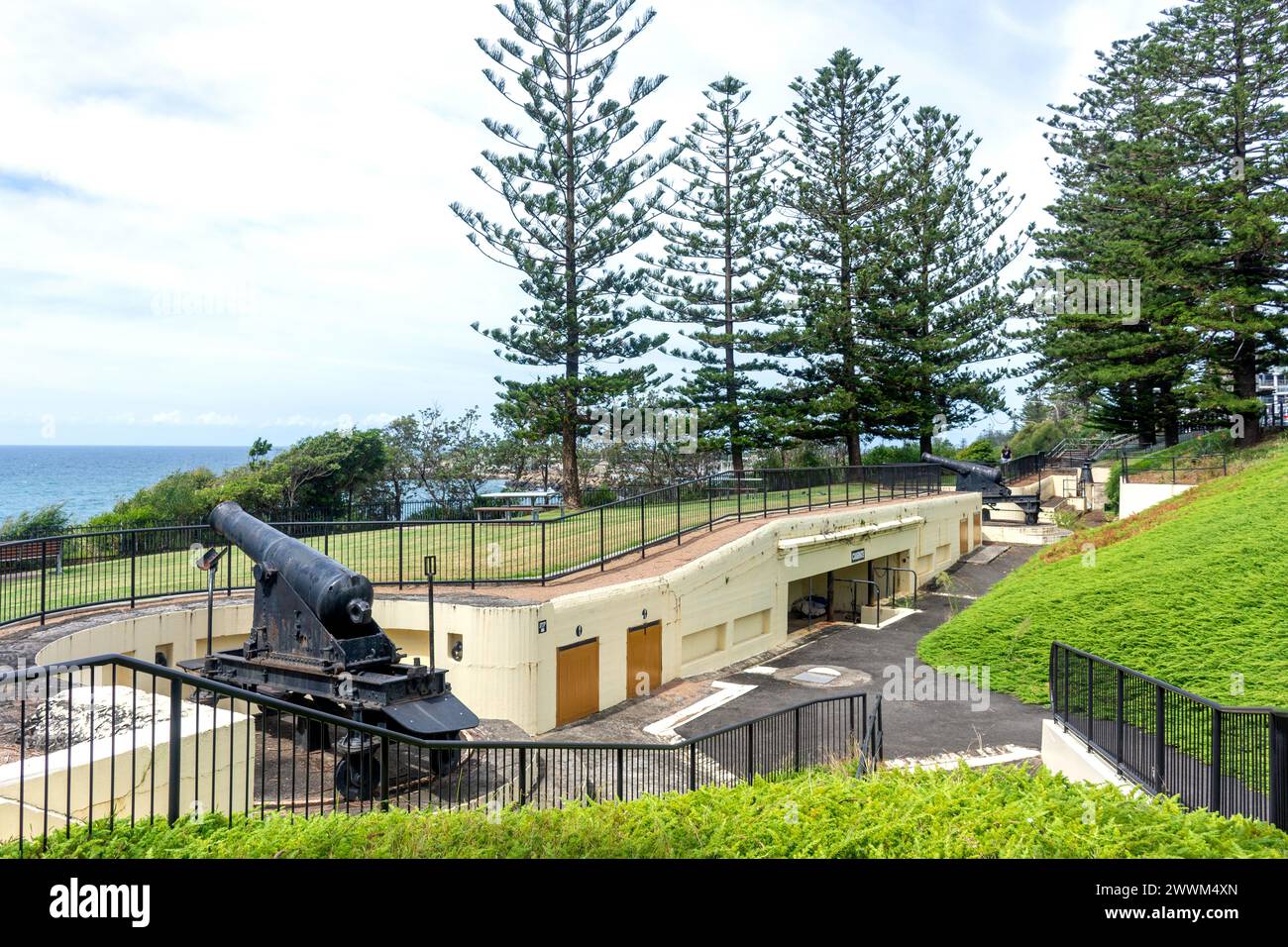 Smith's Hill Battery, Cliff Road, Battery Park, Wollongong, New South Wales, Australia Foto Stock