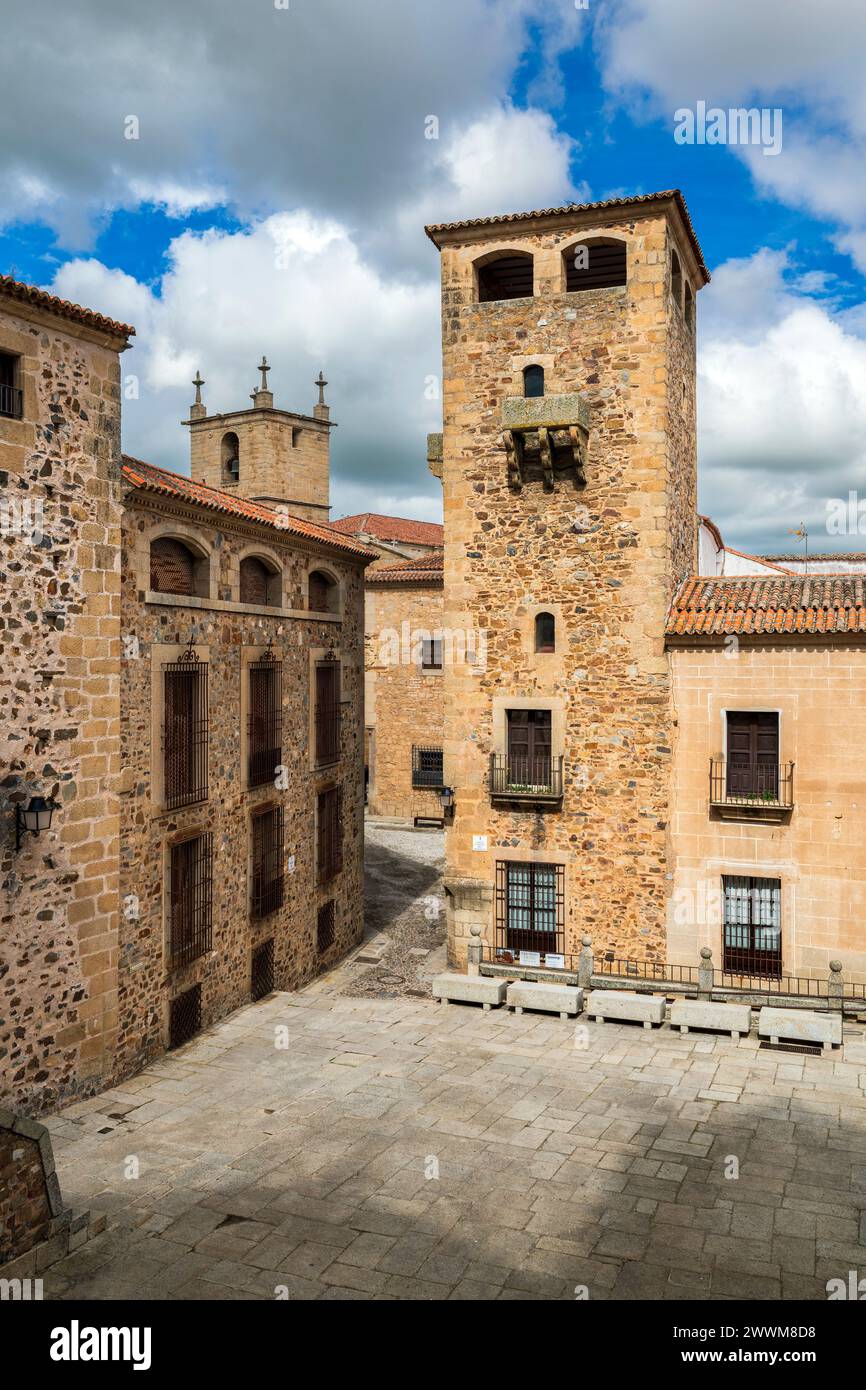 Città vecchia, Caceres, Estremadura, Spagna Foto Stock