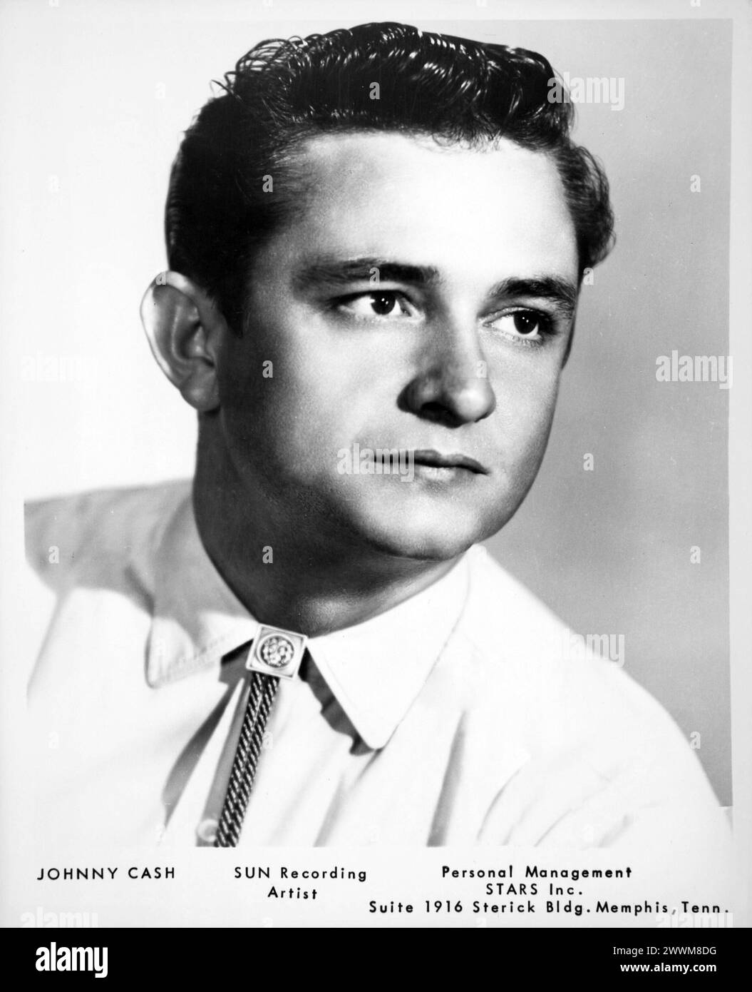 Ritratto di Johnny Cash, foto pubblicitaria della Sun Records, anni '1950 Foto Stock