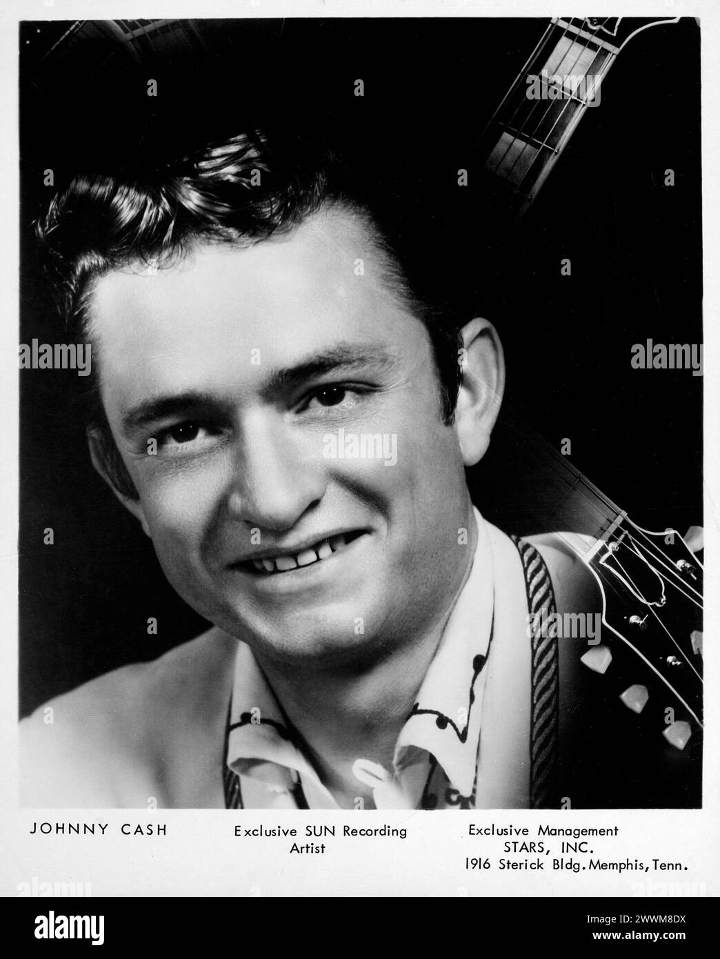 Ritratto di Johnny Cash, foto pubblicitaria della Sun Records, 1955 Foto Stock